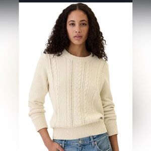 GAP Cream Cable Knit Cotton Sweater